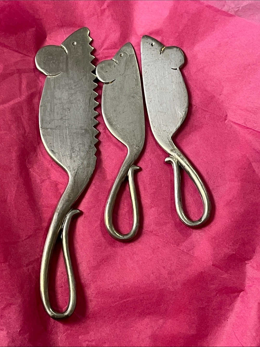 Vintage Silver Mousse -Form Serving Utensils Set